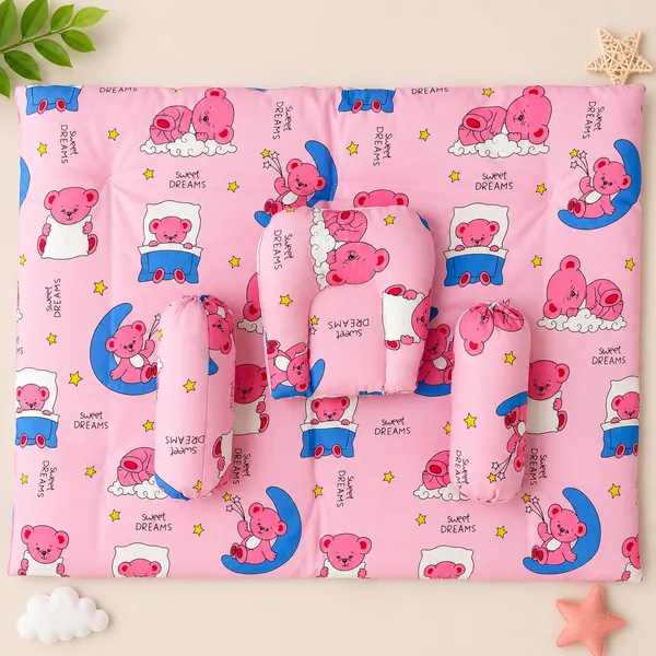4-Piece_Newborn_Baby_Bedding_Set_|_Soft_Cotton_Baby_Mattress_with_Pillow_&_Bolsters