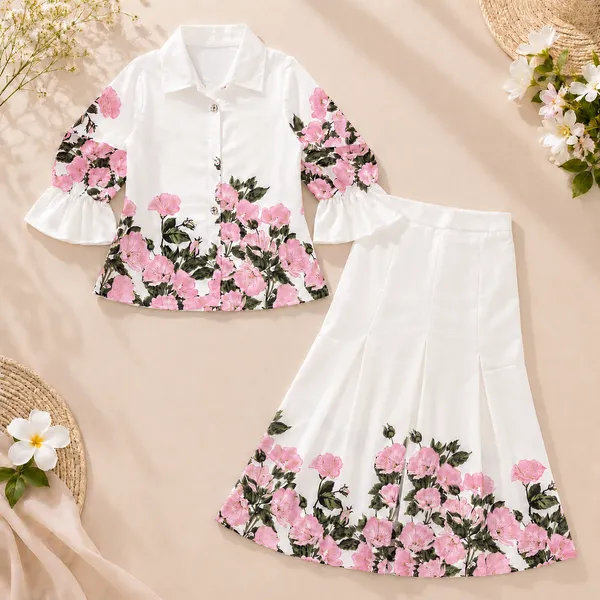 Girls_Floral_Print_Shirt_&_Flared_Plazo_Co-Ord_Set