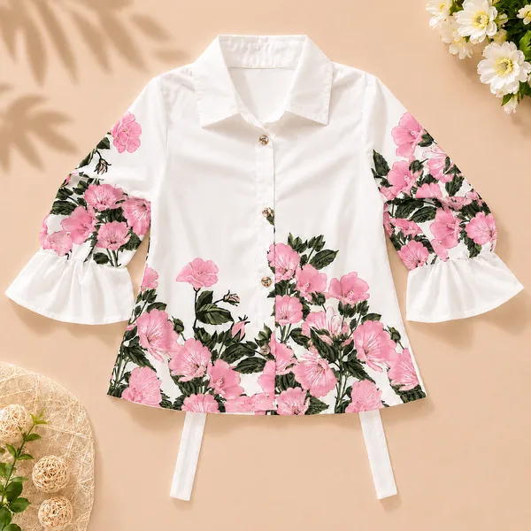 Girls_Floral_Print_Shirt_&_Flared_Plazo_Co-Ord_Set