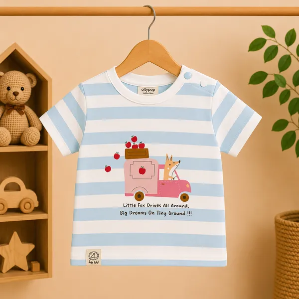 Ollypop_Kids_Cotton_Printed_Striped_T-Shirt_&_Solid_Shorts_Clothing_Set_|_Half_Sleeve_Round_Neck_|_Soft_&_Breathable_Summer_Co-ord_Set