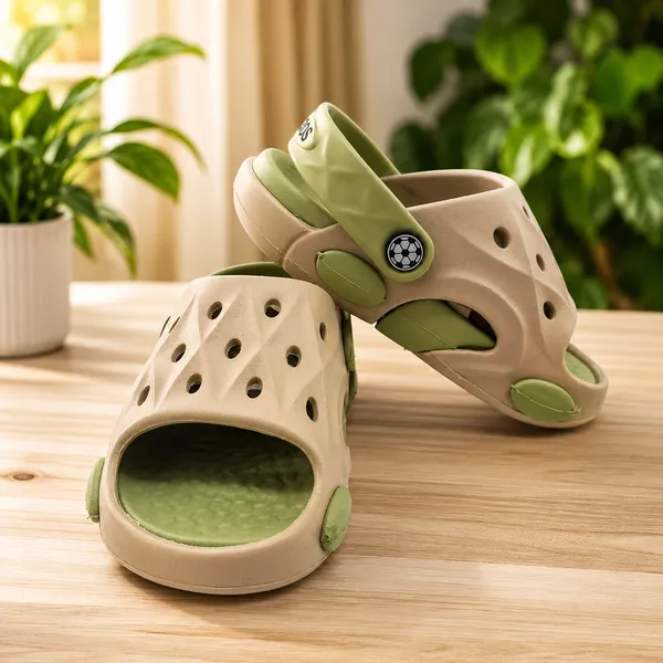 Kids_Open_Toe_Garden_Clogs_|_Lightweight_EVA_Clogs_with_Adjustable_Back_Strap_|_Soft_Cushioned_Anti-Slip_Summer_Sandals_for_Boys_&_Girls_|_Beige_&_Light_Green