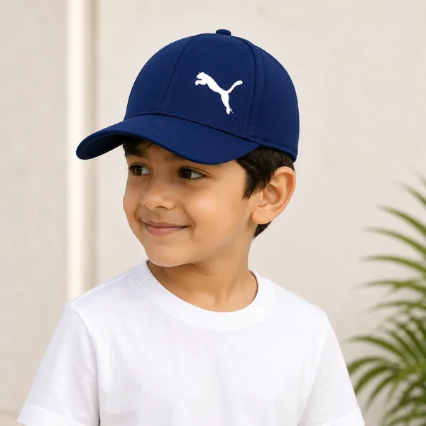 Kids_Puma_Style_Cotton_Baseball_Cap_for_Boys_&_Girls_|_Adjustable_Sports_Cap_|_Navy_Blue