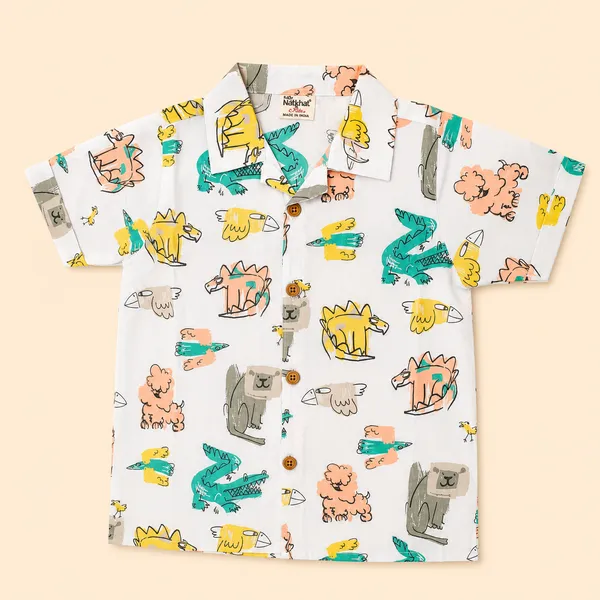 Natkhat_Boys_Lightweight_Summer_Shirt_&_Shorts_Set_|_Animal_Print_Collection