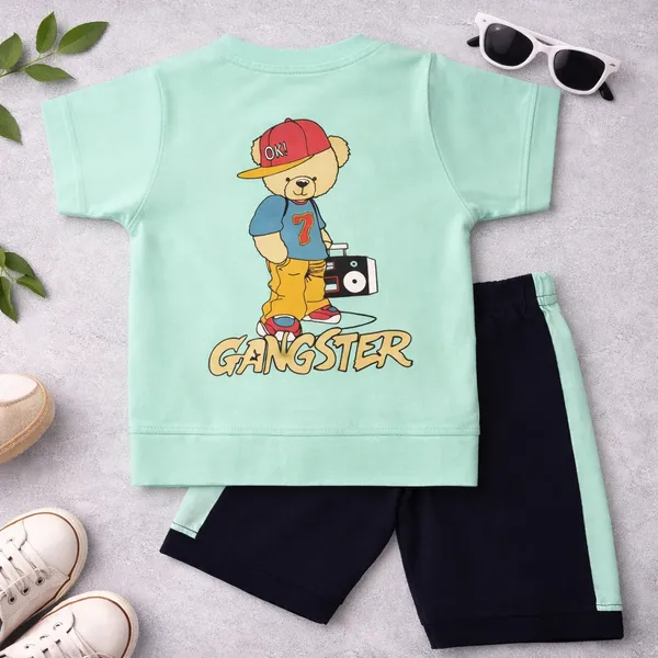 Tuffy_Boys_Cotton_T-Shirt_&_Shorts_Set_Gangster_Bear_Printed_Co-ord_Outfit