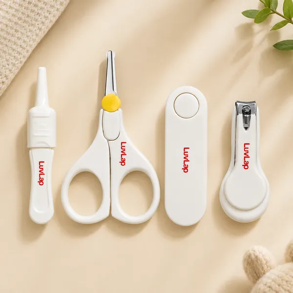 CREAM_4-Piece_Baby_Grooming_Kit_|_Newborn_Baby_Care_&_Hygiene_Essentials_Set