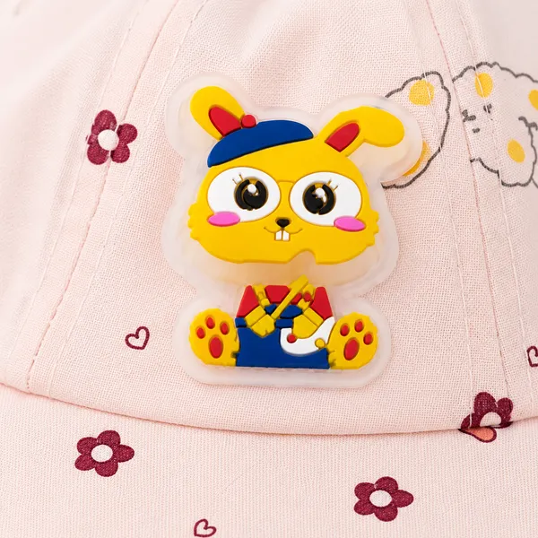 Kids_Rabbit_Ear_Cartoon_Bucket_Hat_for_Boys_&_Girls_|_Soft_Cotton_Sun_Hat_|_Peach