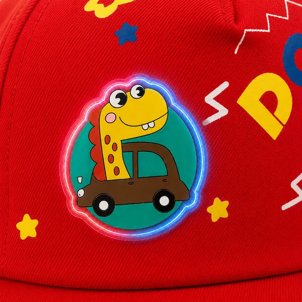 Kids_Cartoon_Cotton_Baseball_Cap_with_Dinosaur_Patch_|_Adjustable_Summer_Cap_|_Red