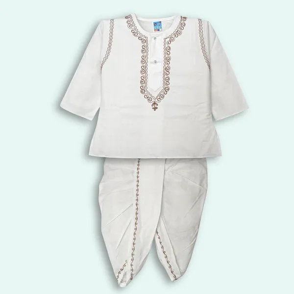 TAJ_KIDS_CLASSIC_WHITE_EMBROIDERED_ETHNIC_KURTA_SET_WITH_DHOTI
