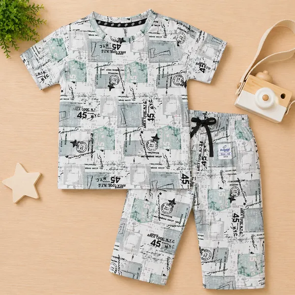 DOLPHIN_TRENDY_PRINTED_KIDS_T-SHIRT_&_CAPRI_(3/4TH)_SET_ABSTRACT_SUMMER_COLLECTION