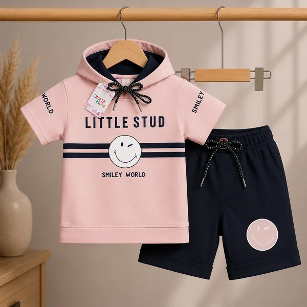 LUCKY_BOY_TRENDY_HOODED_KIDS_T-SHIRT_&_SHORTS_SET