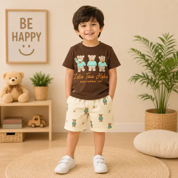 Mini_Donuts_Kids_Cotton_T-Shirt_&_Shorts_Set__Cute_Bear_Printed_Co-ord_Outfit