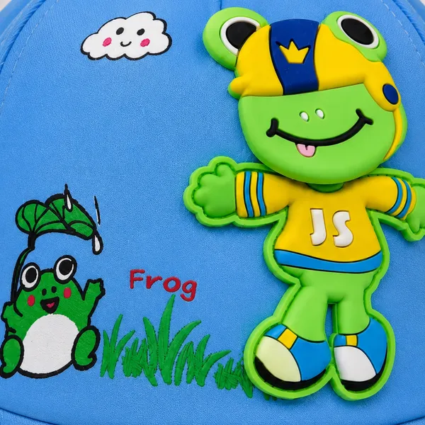Kids_Frog_Cotton_Baseball_Cap_with_3D_Cartoon_Frog_Patch_|_Adjustable_Summer_Cap_|_Brown