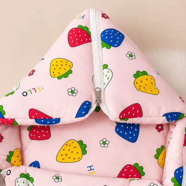 Premium_Baby_Sleeping_Bag_Cum_Carry_Nest_with_Hood_|_Soft_Cotton_Newborn_Wrapper_|_Dual_Zipper_Baby_Bedding_&_Portable_Carry_Bag_|_Free_Size_(Pink_Strawberry_Print)