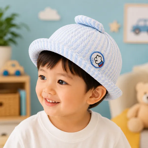 Kids_Summer_Stripe_Bucket_Hat_for_Boys_&_Girls