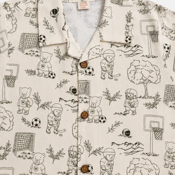Boys_Cream_Printed_Cotton_Shirt_&_Shorts_Co-Ord_Set_|_Half_Sleeve_Casual_Summer_Outfit_|_Soft_Cotton_Clothing_Set_for_Kids