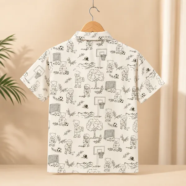 Boys_Cream_Printed_Cotton_Shirt_&_Shorts_Co-Ord_Set_|_Half_Sleeve_Casual_Summer_Outfit_|_Soft_Cotton_Clothing_Set_for_Kids