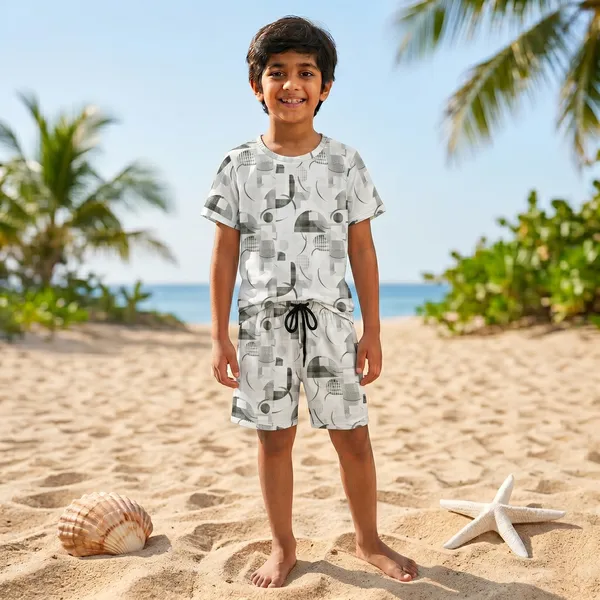 DOLPHIN_TRENDY_PRINTED_KIDS_CO-ORD_SET_(T-SHIRT_&_SHORTS_COMBO)_�_ABSTRACT_SUMMER_COLLECTION