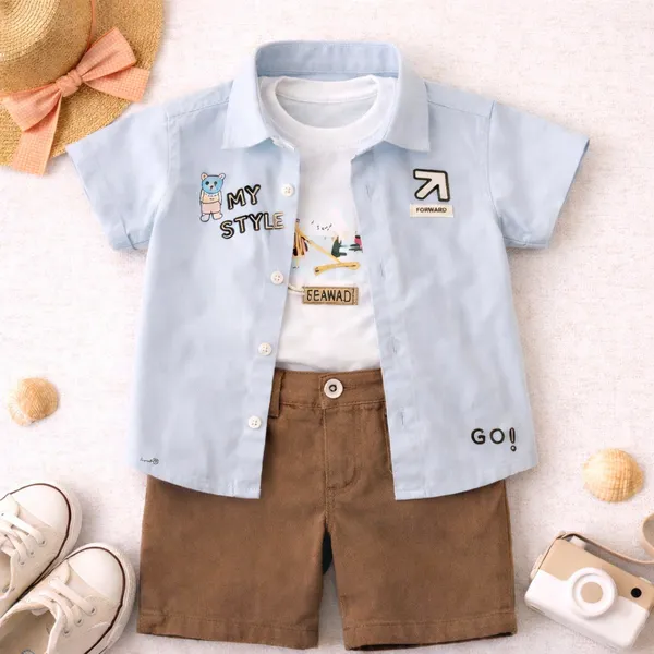 Miniboo_Boys_3-Piece_Cotton_Shirt_&_Shorts_Set__Stylish_T-Shirt_Co-ord_Outfit