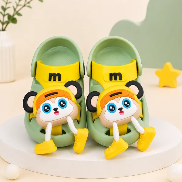 Kids_Cartoon_Monkey_Charm_EVA_Clogs_|_Lightweight_Soft_Slip-On_Sandals_for_Boys_&_Girls