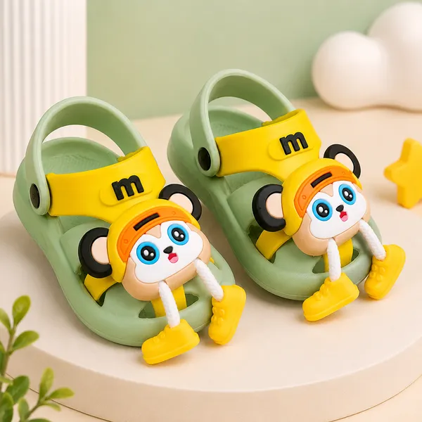 Kids_Cartoon_Monkey_Charm_EVA_Clogs_|_Lightweight_Soft_Slip-On_Sandals_for_Boys_&_Girls