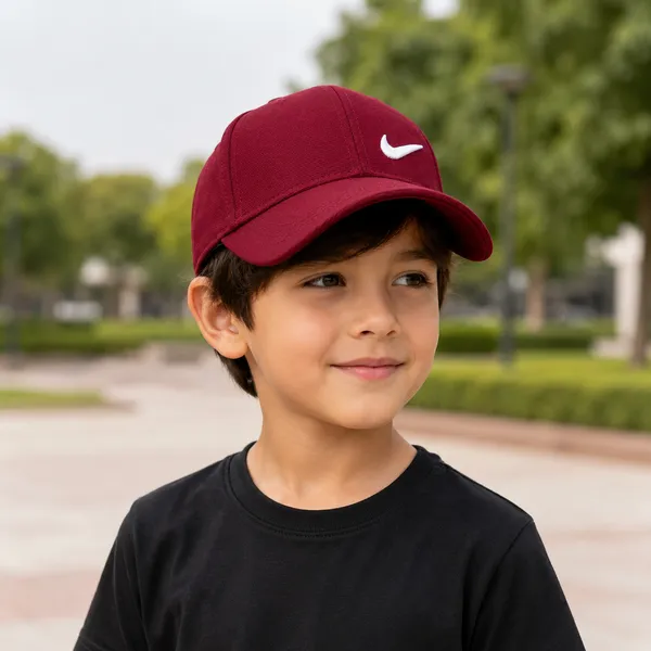 Kids_Nike_Style_Sports_Baseball_Cap_for_Boys_&_Girls_|_Adjustable_Cotton_Summer_Sun_Cap_|_Mehroon