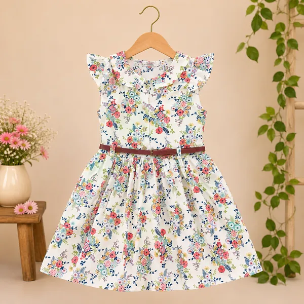 Girls_Floral_Printed_Cotton_Fit_&_Flare_Dress_|_Soft_&_Comfortable_Casual,_Party_&_Summer_Wear_Dress_for_Girls_|_Stylish_A-Line_Kids_Dress_with_Belt