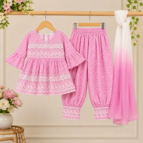 Girls_Embroidered_Ethnic_Frock_with_Dhoti_Pants_&_Dupatta_|_3_Piece_Traditional_Outfit_for_Kids