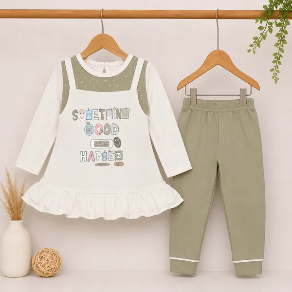 GUFFI_GIRLS_COTTON_TOP_AND_PANTS_SET_|_SOMETHING_GOOD_WILL_HAPPEN_PRINT_|_FULL_SLEEVES_FRILL_TOP_WITH_LEGGINGS