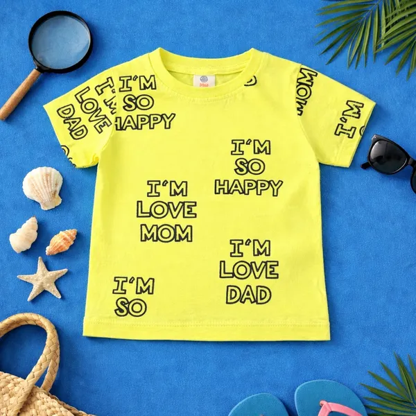 Mini_Donuts_Kids_Cotton_T-Shirt_&_Shorts_Set_I_am_So_Happy_Printed_Co-ord_Outfit