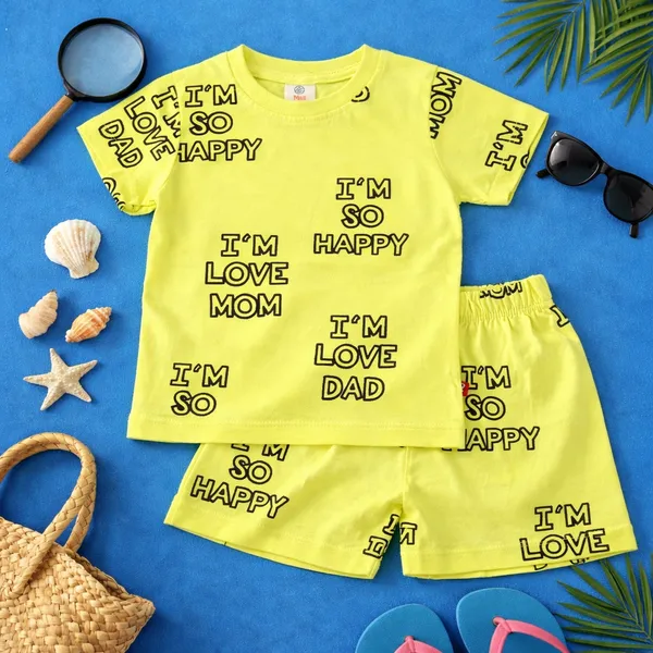 Mini_Donuts_Kids_Cotton_T-Shirt_&_Shorts_Set_I_am_So_Happy_Printed_Co-ord_Outfit
