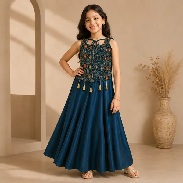 Girls_Embroidered_Crop_Top_&_Flared_Skirt_Co-Ord_Set_|_Stylish_Sleeveless_Ethnic_Party_Wear_for_Girls_|_Festive_Kids_Outfit_with_Tassel_Detailing