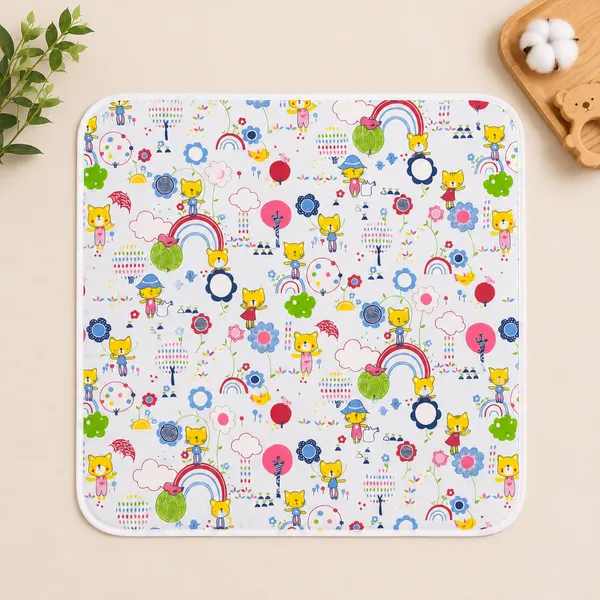 18_Piece_Newborn_Baby_Bedding_Set_with_Mosquito_Net,_Carry_Nest,_Mattress,_Pillow,_Bolsters,_Baby_Cap,_Bibs_&_Accessories_|_Soft_Cotton_Baby_Gift_Set_|_Sky_Blue_With_Printed_Yellow_Kity