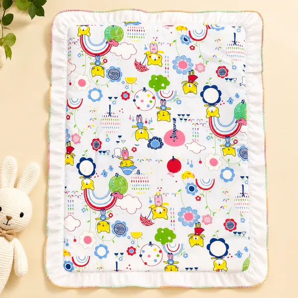 18_Piece_Newborn_Baby_Bedding_Set_with_Mosquito_Net,_Carry_Nest,_Mattress,_Pillow,_Bolsters,_Baby_Cap,_Bibs_&_Accessories_|_Soft_Cotton_Baby_Gift_Set_|_Sky_Blue_With_Printed_Yellow_Kity