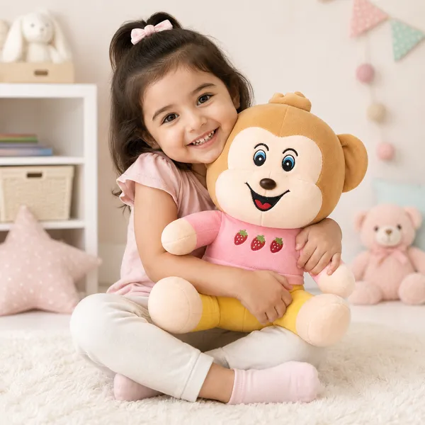 Cute_Monkey_Plush_Soft_Toy_for_Kids_|_Strawberry_Teddy_Bear_Doll_|_Ultra_Soft_Cuddly_Stuffed_Animal_Gift