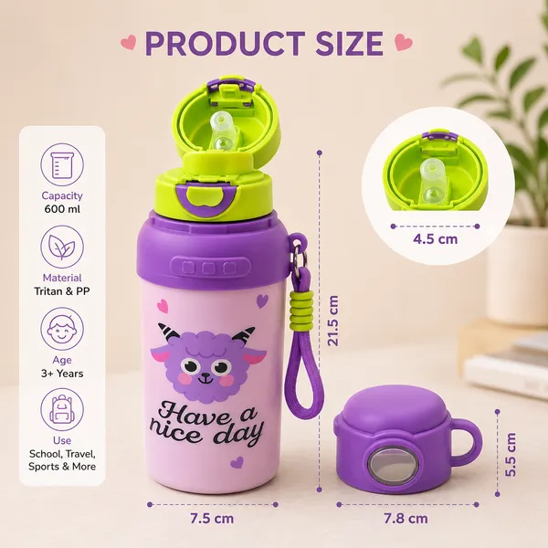 Cute_Cartoon_Lamb_Kids_Water_Bottle_with_Silicone_Cover_&_Strap_|_Leakproof_School_Water_Bottle_for_Boys_&_Girls