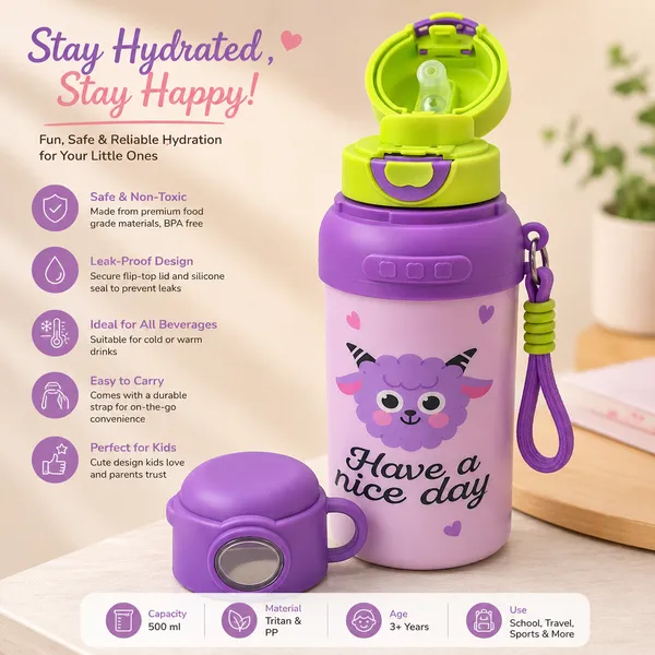 Cute_Cartoon_Lamb_Kids_Water_Bottle_with_Silicone_Cover_&_Strap_|_Leakproof_School_Water_Bottle_for_Boys_&_Girls