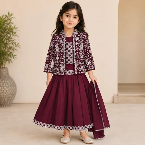 Girls_Embroidered_3_Piece_Ethnic_Lehenga_Set_|_Embroidered_Top,_Flared_Lehenga_&_Dupatta_with_Jacket_|_Festive_&_Party_Wear