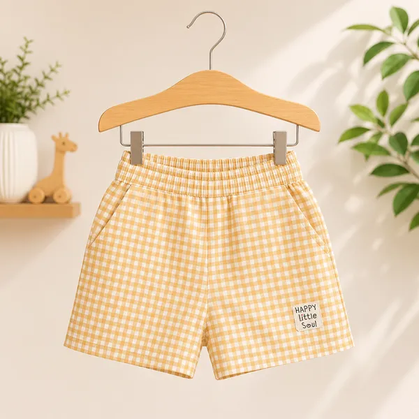 Ollypop_Kids_Cotton_T-Shirt_&_Checked_Shorts_Clothing_Set_|_Half_Sleeve_Round_Neck_|_Soft_&_Breathable_Summer_Co-ord_Set