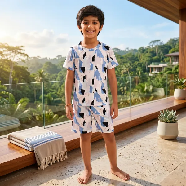 DOLPHIN_TRENDY_PRINTED_KIDS_CO-ORD_SET_(T-SHIRT_&_SHORTS_COMBO)_�_ABSTRACT_SUMMER_COLLECTION