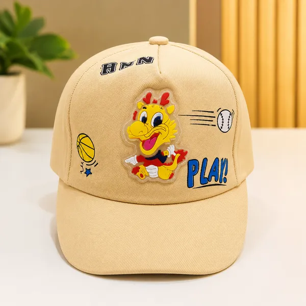 Kids_Lion_Cartoon_Cotton_Baseball_Cap_for_Boys_&_Girls_|_Soft_Summer_Sun_Cap_|_Beige