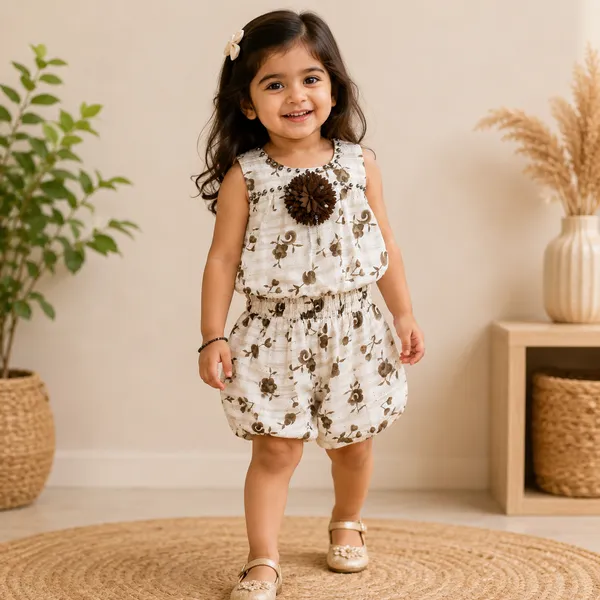 Girls_Floral_Printed_Top_&_Skirt_Co-Ord_Set_|_Soft_&_Comfortable_Sleeveless_Cotton_Outfit_for_Girls_|_Stylish_Casual_&_Party_Wear_Kids_Dress_Set