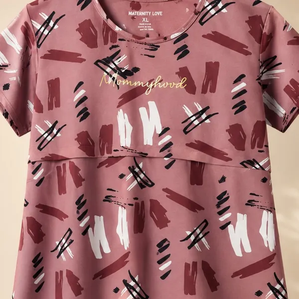 Women's_Maternity_Feeding_Night_Dress_|_Soft_&_Breathable_Cotton_Printed_Nursing_Dress_with_Hidden_Feeding_Zip_|_Half_Sleeve_Lounge_Wear_|_Beige