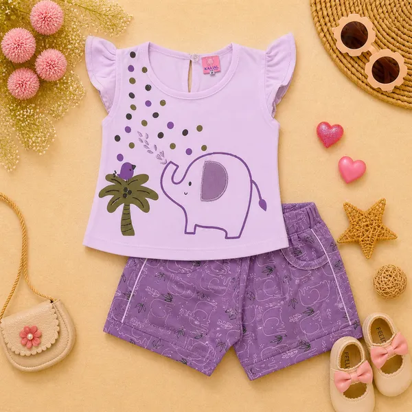 Kaajal_Baby_Girls_Elephant_Print_Cotton_Top_&_Shorts_Set_Cute_Summer_Co-ord_Outfit