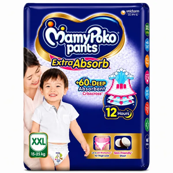 MamyPoko_Pants_Extra_Absorb_Baby_Diapers,_XXL_(15-25_kg)_|_Up_to_12_Hours_Absorption_Protection