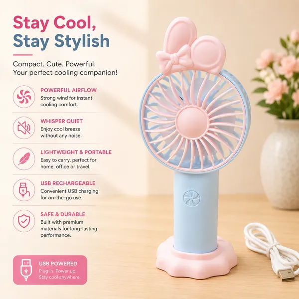 Bunny_Bow_Mini_USB_Rechargeable_Fan_Collection