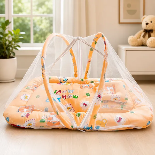 Foldable_Baby_Mosquito_Net_Bed_with_Soft_Mattress_&_Pillow_|_Portable_Newborn_Sleeping_Bed_|_Breathable_Travel_Baby_Bedding