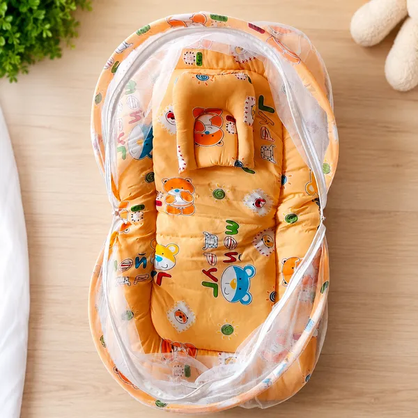 Foldable_Baby_Mosquito_Net_Bed_with_Soft_Mattress_&_Pillow_|_Portable_Newborn_Sleeping_Bed_|_Breathable_Travel_Baby_Bedding