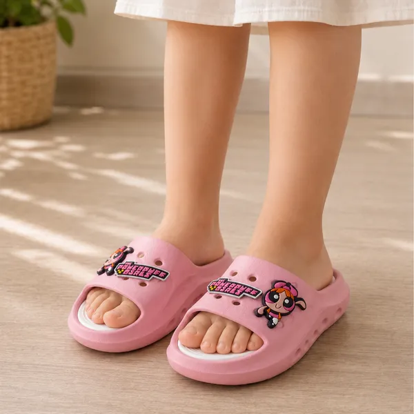 Kids_Cartoon_Powerpuff_Girls_Slide_Slippers_|_Soft_Cushioned_Lightweight_EVA_Anti-Slip_Casual_Bathroom_&_Beach_Slides_|_Pink_&_White