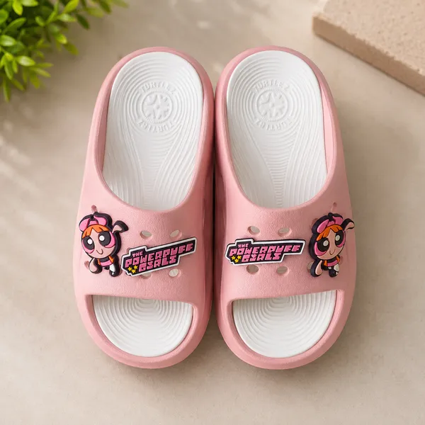 Kids_Cartoon_Powerpuff_Girls_Slide_Slippers_|_Soft_Cushioned_Lightweight_EVA_Anti-Slip_Casual_Bathroom_&_Beach_Slides_|_Pink_&_White
