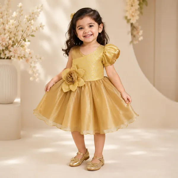 Girls_One_Shoulder_Floral_Party_Wear_Dress_|_Designer_Organza_Satin_Frock_for_Kids